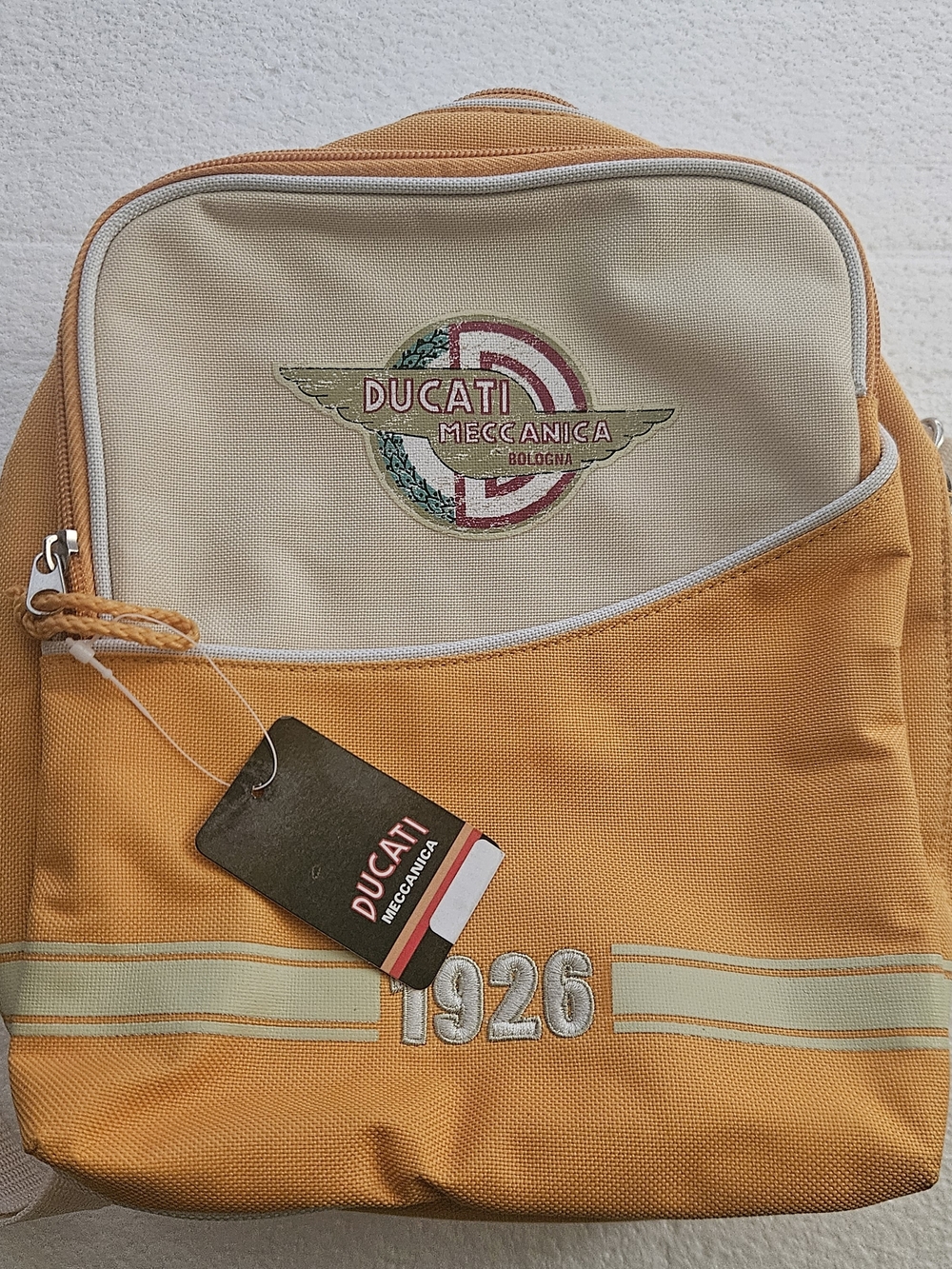 Ducati Meccanica Men's Tan & Orange Messenger Bag
